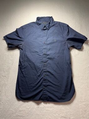 All Saints Men's Short-Sleeve Button Down Shirt in Navy